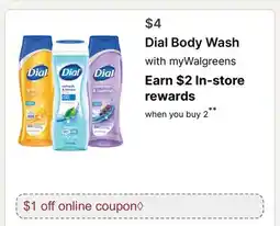 Walgreens Dial Body Wash offer
