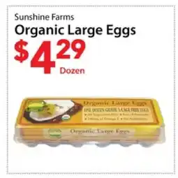 Three Guys from Brooklyn Sunshine Farms Organic Large Eggs offer
