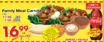 Superior Grocers Family Meal Carnitas offer