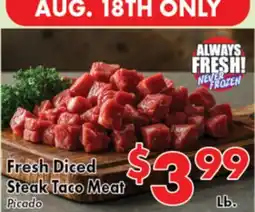 Valley Marketplace Fresh Diced Steak Taco Meat offer
