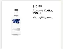 Walgreens Absolut Vodka offer
