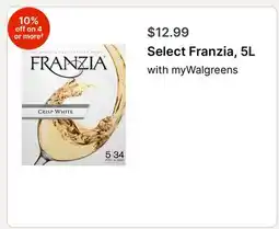 Walgreens Select Franzia offer