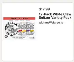 Walgreens 12-Pack White Claw Seltzer Variety Pack offer