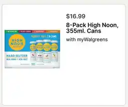 Walgreens 8-Pack High Noon, 355ml offer