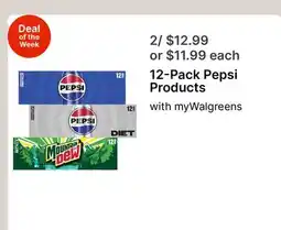 Walgreens 12-Pack Pepsi Products offer