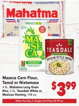 Vallarta Supermarkets Maseca Corn Flour, Tamal or Nixtamala offer