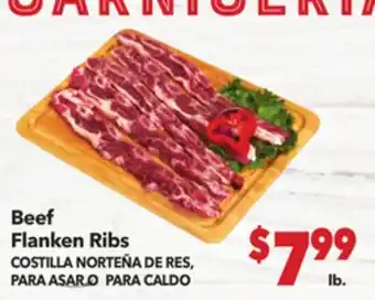 Vallarta Supermarkets Beef Flanken Ribs / COSTILLA NORTEÑA DE RES, PARA ASAR O PARA CALDO offer