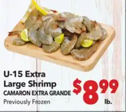 Vallarta Supermarkets U-15 Extra Large Shrimp / CAMARON EXTRA GRANDE offer