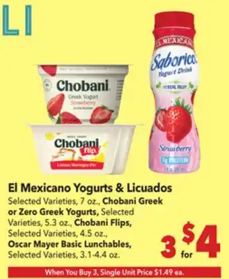 Vallarta Supermarkets El Mexicano Yogurts & Licuados offer