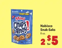 Vallarta Supermarkets Nabisco Snak-Saks offer
