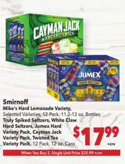 Vallarta Supermarkets Smirnoff Mike's Hard Lemonade Variety offer