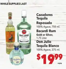 Vallarta Supermarkets Cazadores Tequila Reposado offer