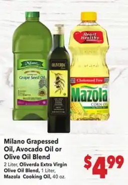 Vallarta Supermarkets Milano Grapessed Oil, Avocado Oil or Olive Oil Blend offer