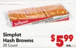 Vallarta Supermarkets Simplot Hash Browns offer