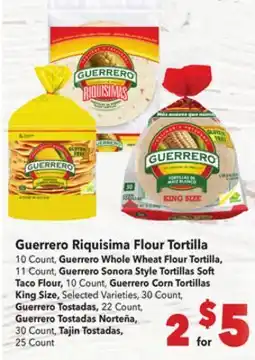 Vallarta Supermarkets Guerrero Riquisima Flour Tortilla offer