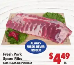 Vallarta Supermarkets Fresh Pork Spare Ribs/COSTILLAS DE PUERCO offer