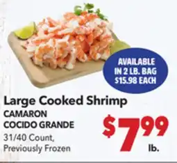 Vallarta Supermarkets Large Cooked Shrimp / CAMARON COCIDO GRANDE offer