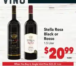 Vallarta Supermarkets Stella Rosa Black or Rosso offer