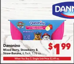 Vallarta Supermarkets Danonino Mixed Berry, Strawberry & Straw-Banana offer