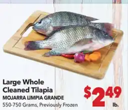 Vallarta Supermarkets Large Whole Cleaned Tilapia / MOJARRA LIMPIA GRANDE offer