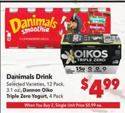Vallarta Supermarkets Danimals Drink offer