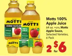 Vallarta Supermarkets Motts 100% Apple Juice offer