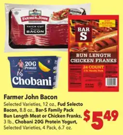 Vallarta Supermarkets Farmer John Bacon offer