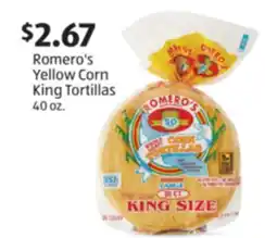 Aldi Romero's Yellow Corn King Tortillas offer