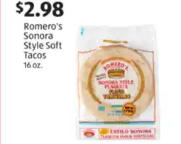 Aldi Romero's Sonora Style Soft Tacos offer