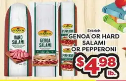 Torres Supermercado Eckrich GENOA OR HARD SALAMI OR PEPPERONI offer