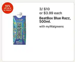 Walgreens BeatBox Blue Razz offer