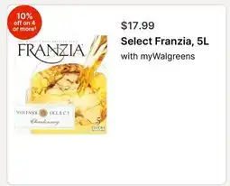 Walgreens Select Franzia offer