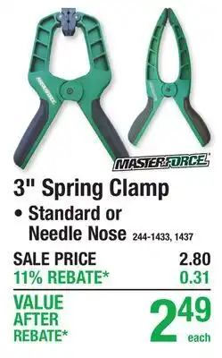 Menards 3 Spring Clamp offer