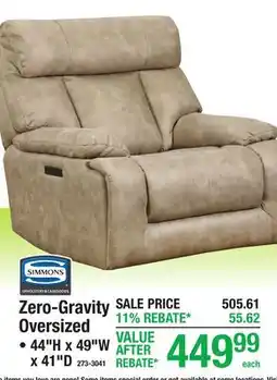 Menards Zero-Gravity Oversized offer