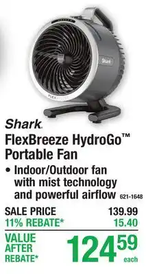 Menards Shark FlexBreeze HydroGo Portable Fan offer