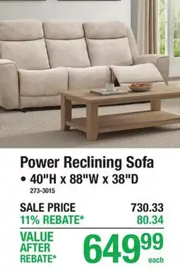 Menards Power Reclining Sofa offer