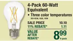 Menards 4-Pack 60-Watt Equivalent offer