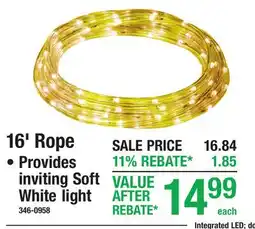Menards 16' Rope offer