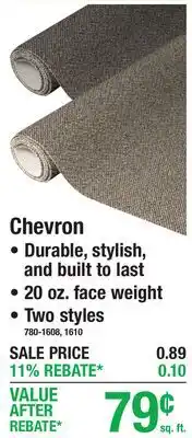 Menards WATERPROOF SHEET VINYL FLOORING Chevron offer