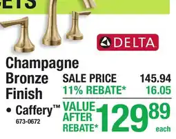 Menards DELTA Champagne Bronze Finish offer
