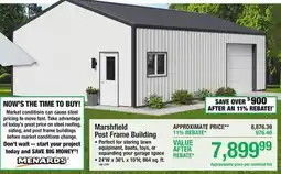 Menards Marshfield Post Frame Building offer