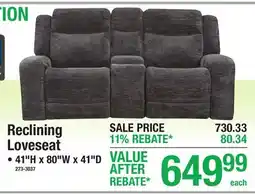 Menards Reclining Loveseat offer