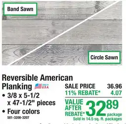 Menards Reversible American Planking offer