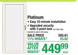 Menards Platinum offer