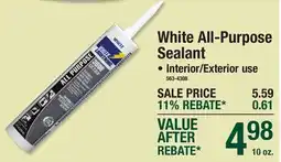 Menards White All-Purpose Sealant offer