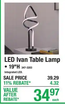 Menards LED Ivan Table Lamp offer