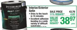 Menards Interior/Exterior Satin offer
