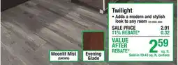 Menards Twilight WATERPROOF VINYL PLANK FLOORING offer