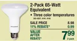 Menards 2-Pack 65-Watt Equivalent LED Light Bulb offer