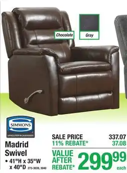 Menards Madrid Swivel offer